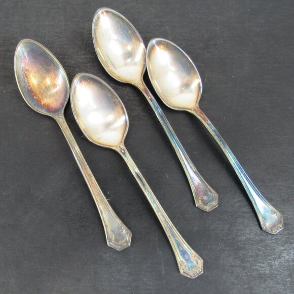 Reed & Barton Pompeian Greek Key & Scrollwork Design Jam/Jelly Spoon Lot of 4 - Picture 12 of 12
